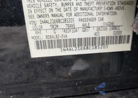 2008 Nissan Altima 2.5 S из США, поврежденный, VIN 1N4AL21E68C185205